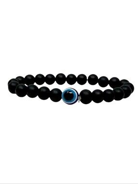 Evil Eye Black Stretch Bracelet